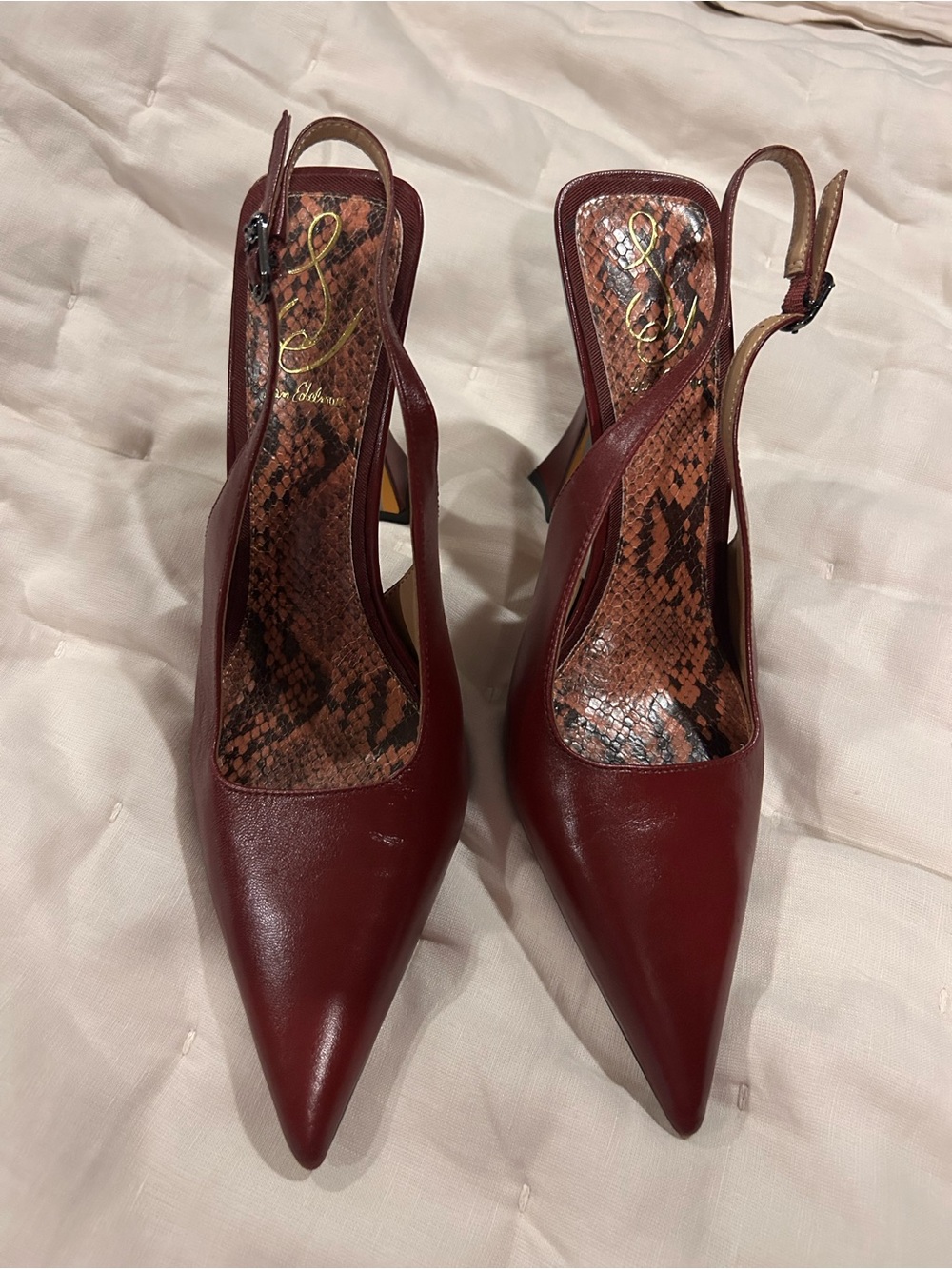 Sam Edelman Shoes 9 M Odette Chiantilea Burgundy Leather Slingback Heels